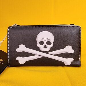 Loungefly Disney Peter Pan Captain Hook Pirate Skull Flap Wallet NEW